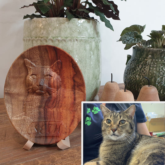 Custom Camphor Laurel Portrait Carving