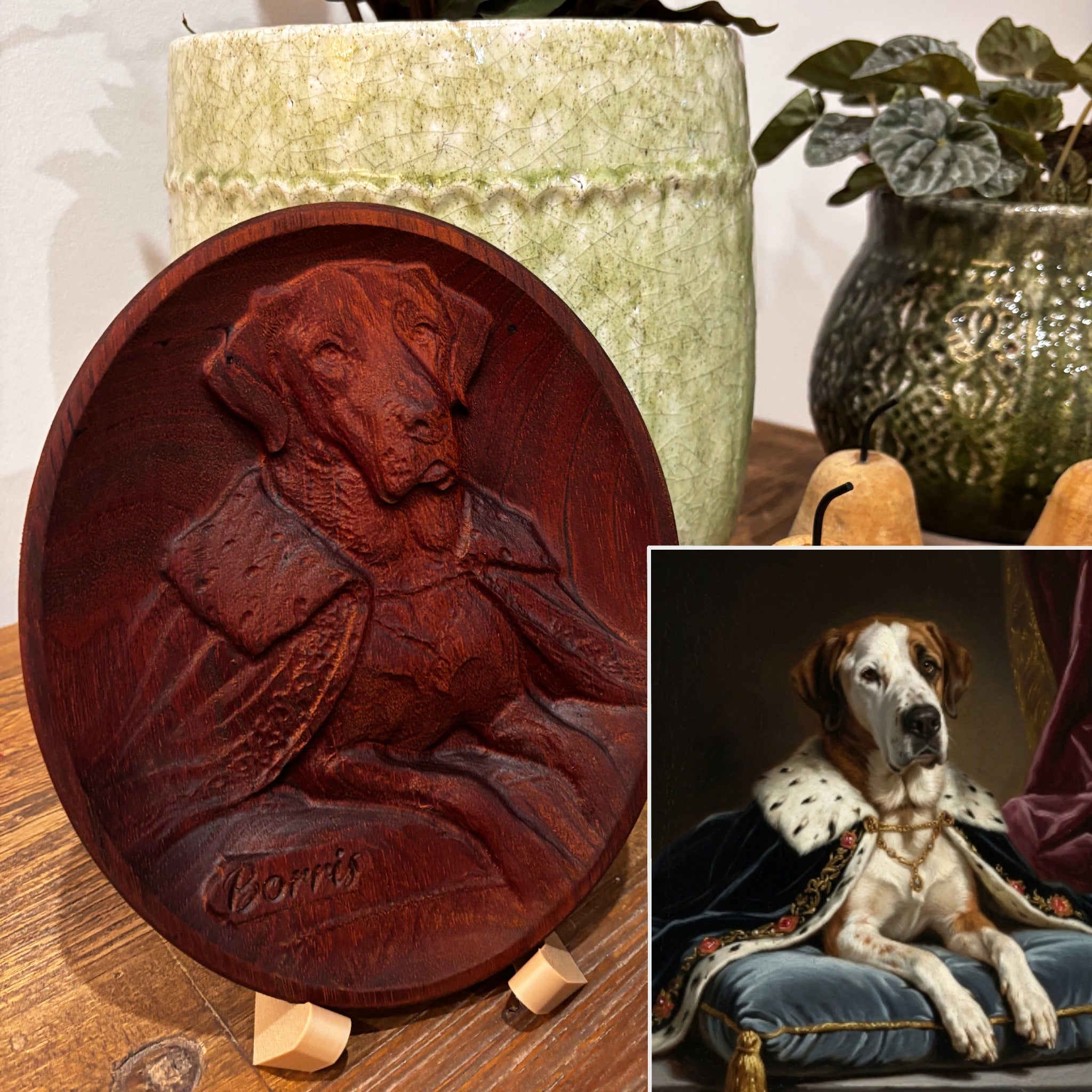 Custom Cedar Portrait Carving