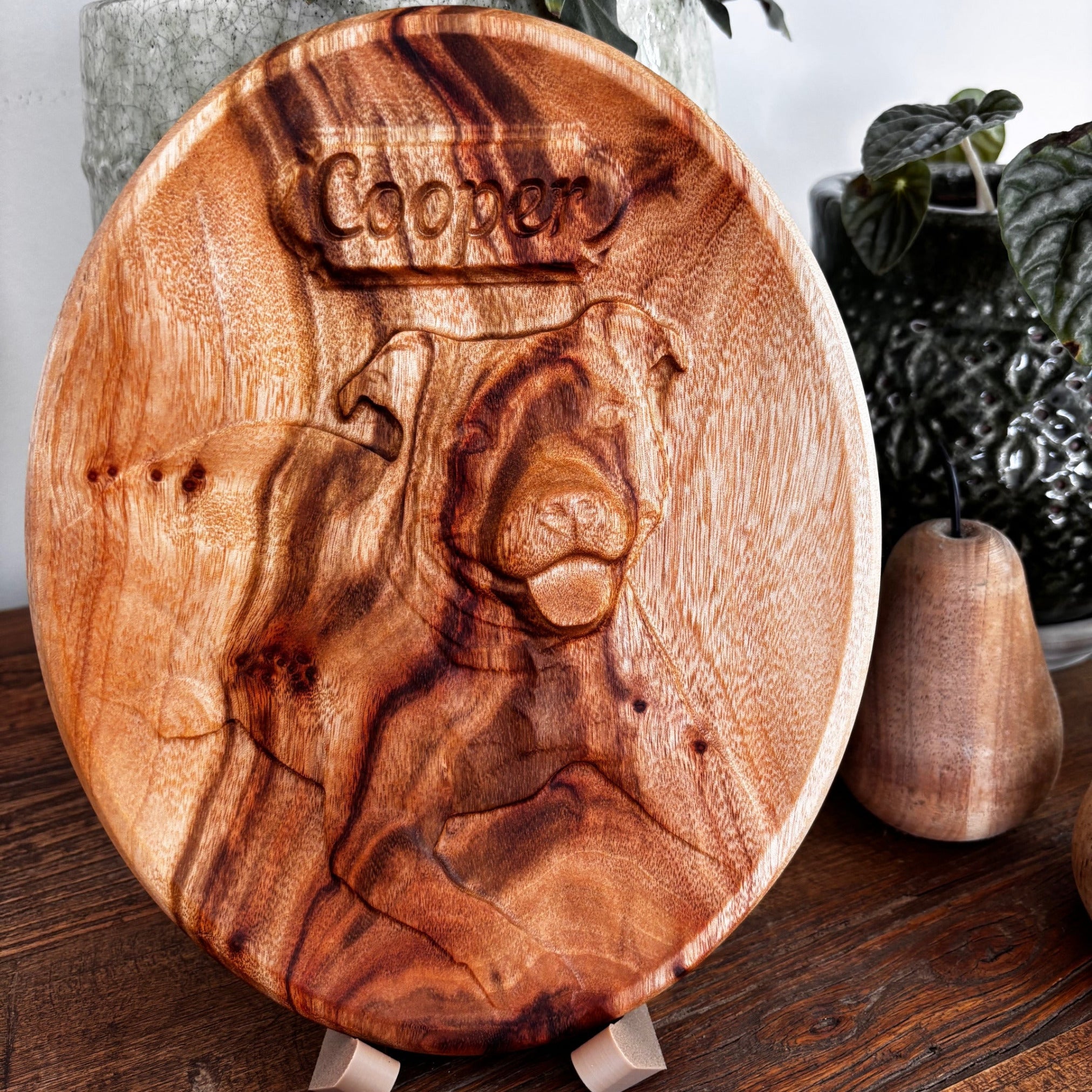 Custom Camphor Laurel Portrait Carving