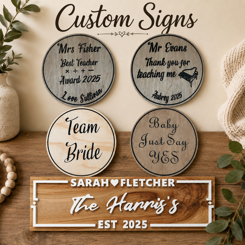 Personalised Wooden Signs – Weddings, Events & Gifts