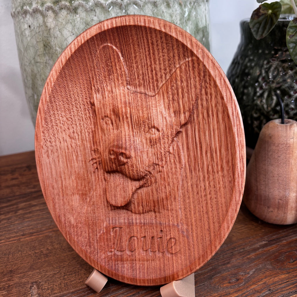 Custom Tasmanian Oak Portrait Carving