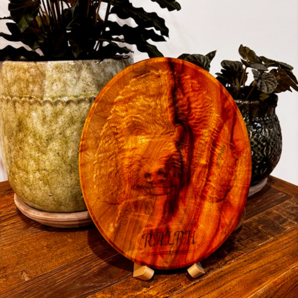 Custom Camphor Laurel Portrait Carving
