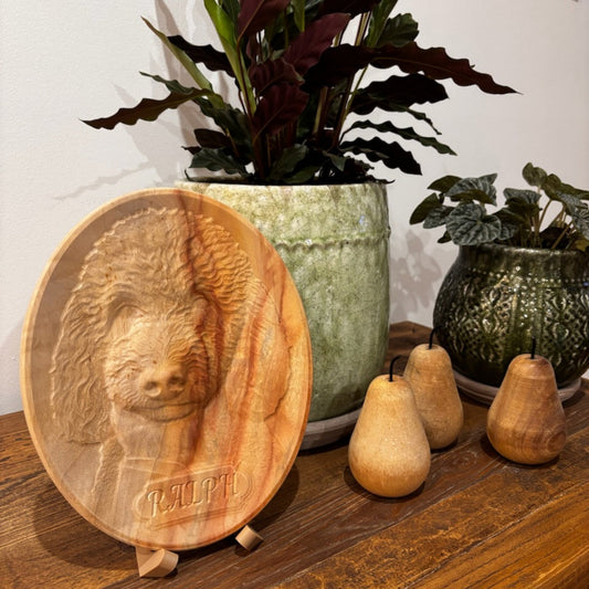 Custom Camphor Laurel Portrait Carving