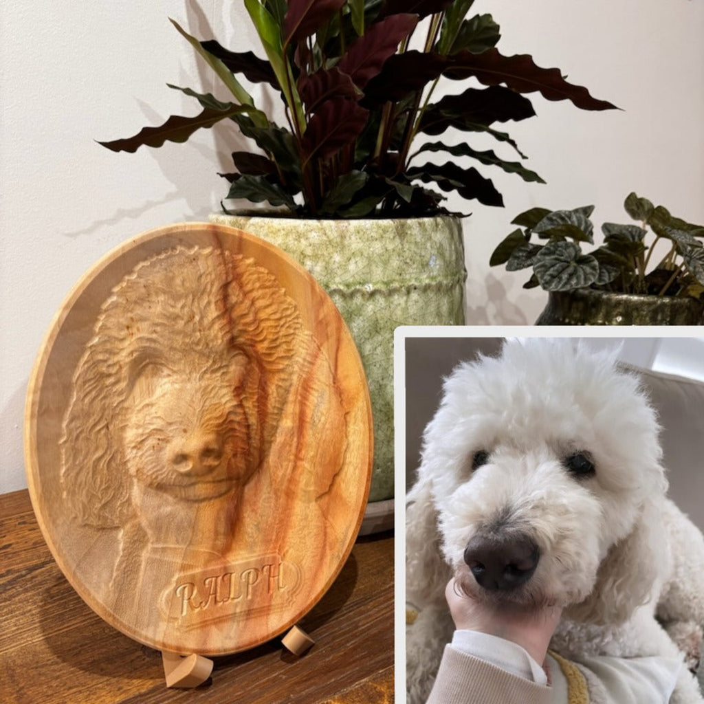 Custom Camphor Laurel Portrait Carving