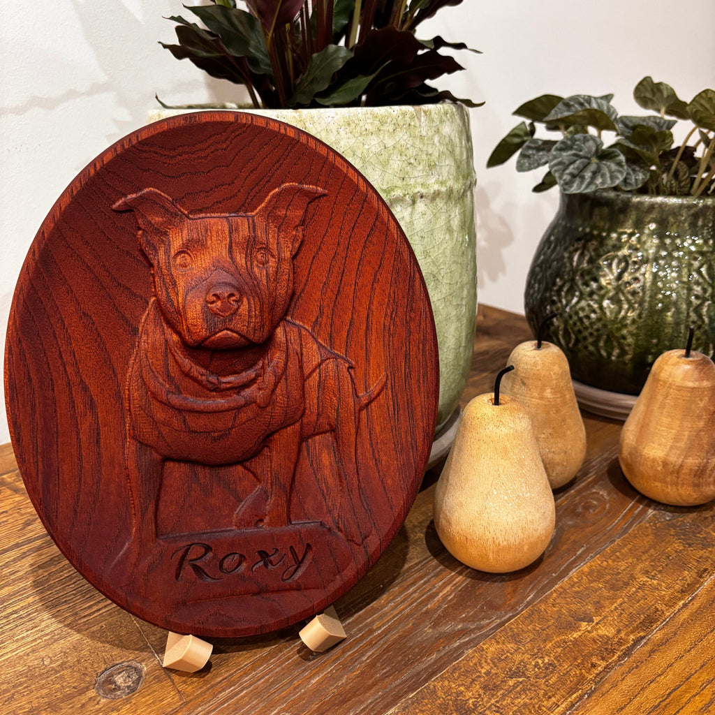 Custom Cedar Portrait Carving