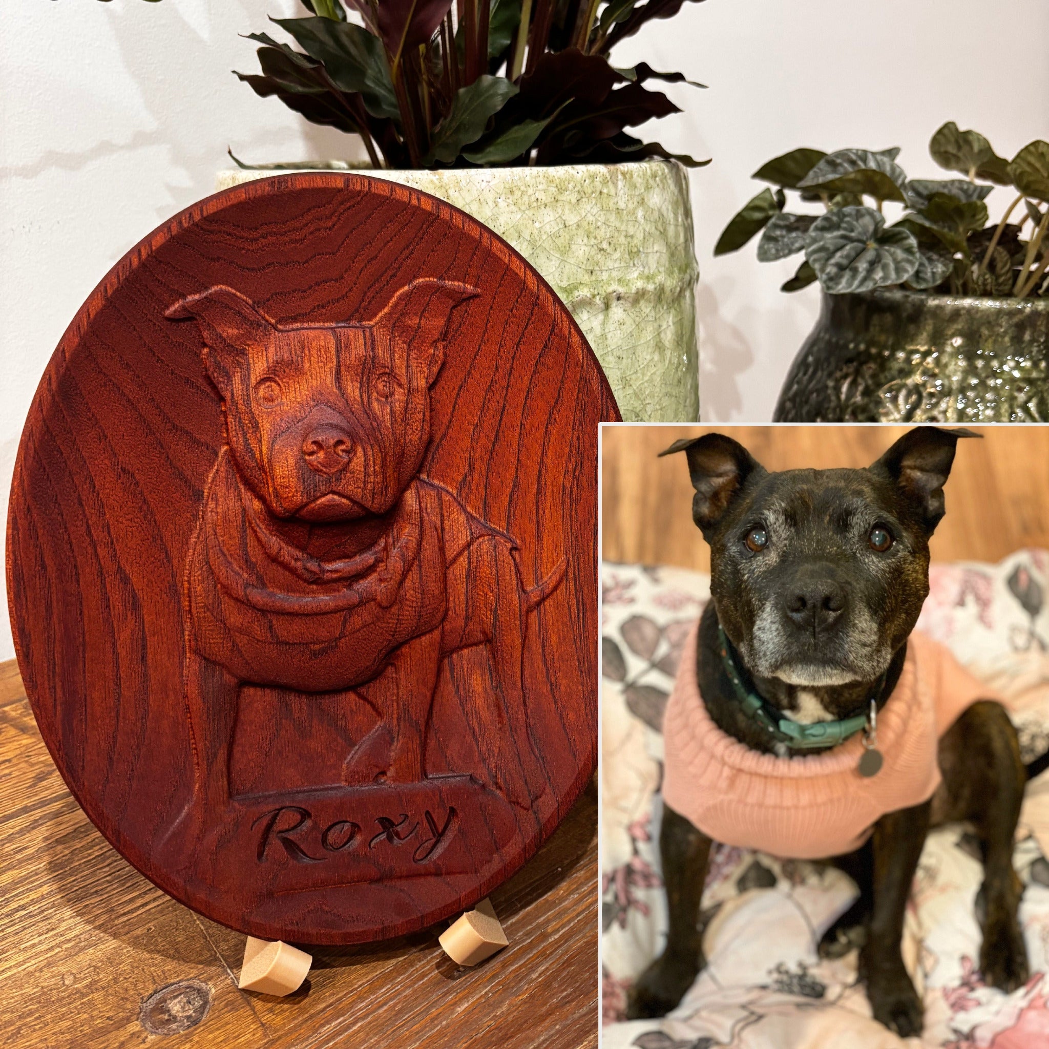Custom Cedar Portrait Carving