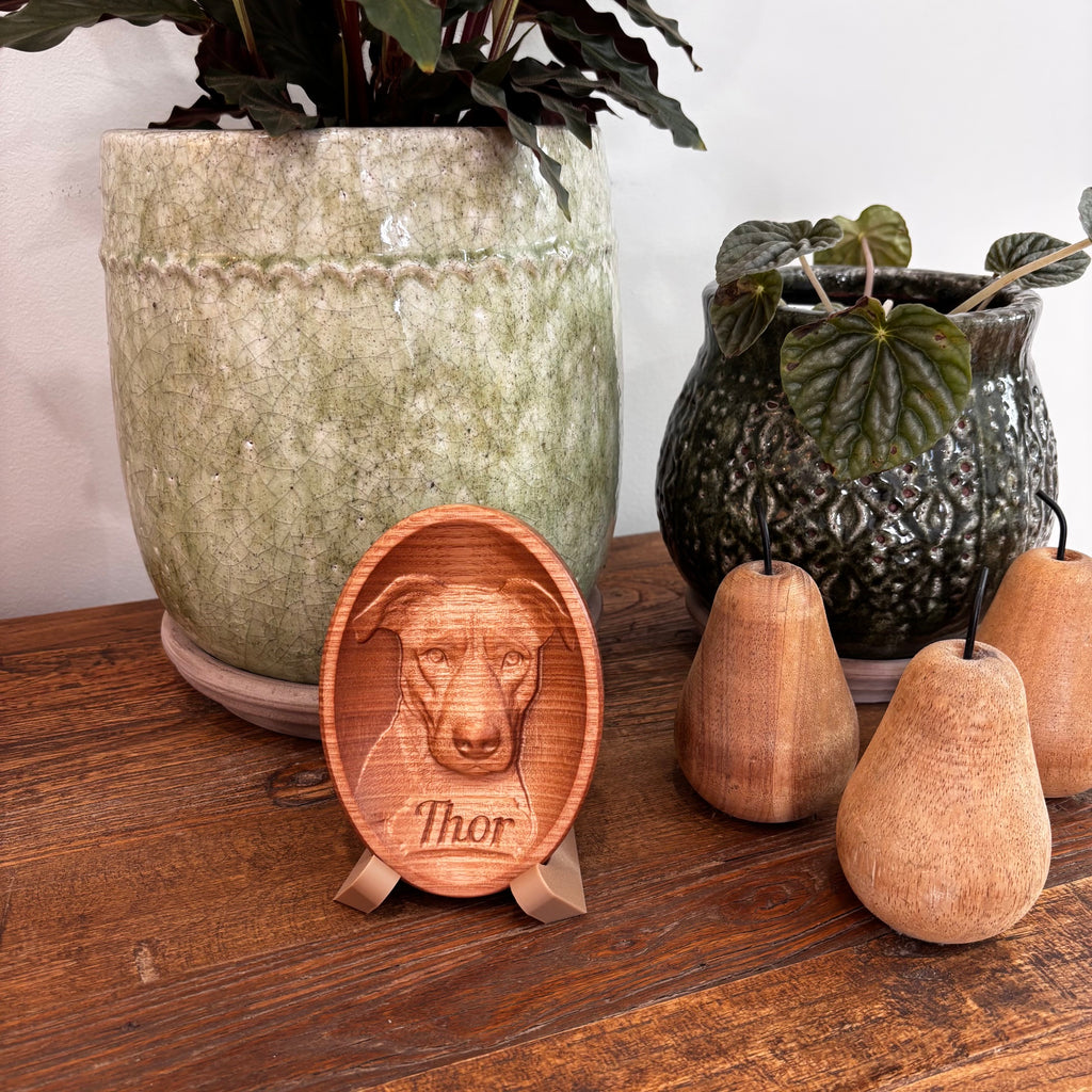 Custom Tasmanian Oak Portrait Carving